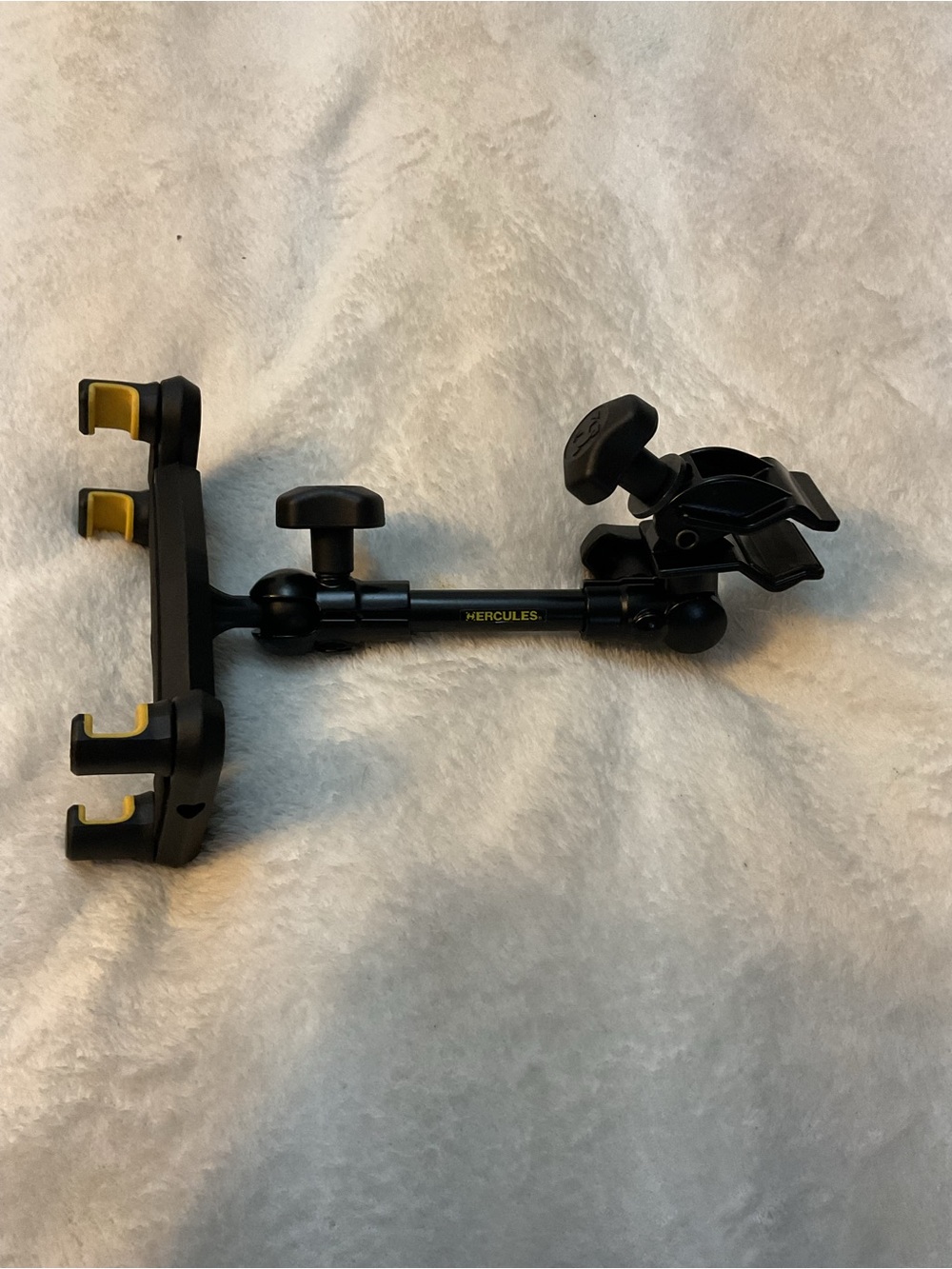Adjustable Black Phone/Tablet Mount with Yellow Accents Hercules
